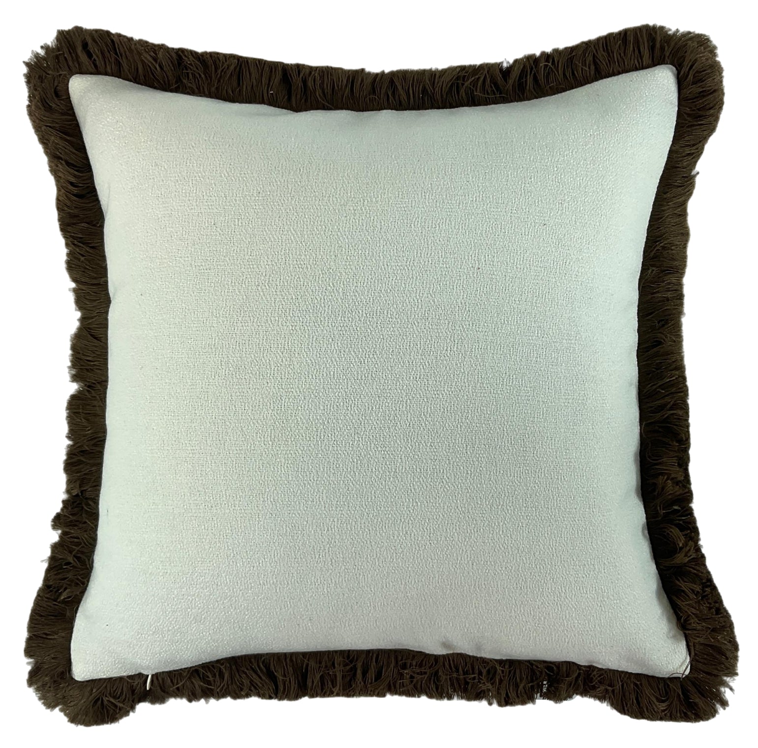 Malini Slub With Heavy Choc Fringe Square Cushion 56x56